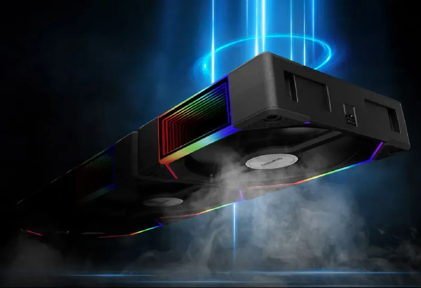 AEOLUS P2-1203 RGB case fan featuring three PWM fans with hydraulic bearings and advanced cooling technology